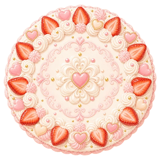苺を飾ったケーキ